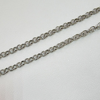 LUX Цепочка для бижутерии круглая 3 мм латунь, покр. родием, 1 м.